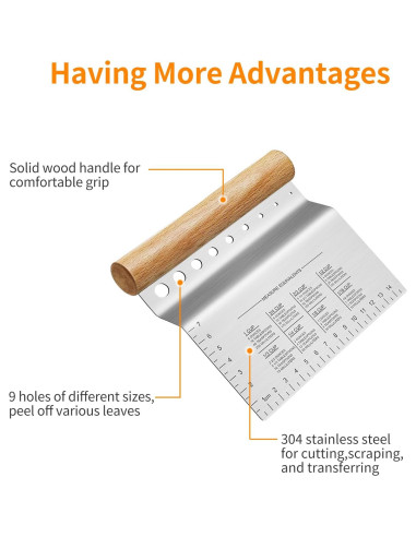 ALLTOP Raspador de Masa Acero Inoxidable 14.99x13.97cm