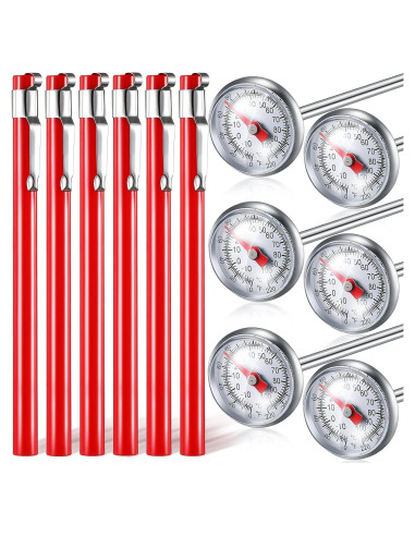 Termómetro de Cocina Xuhal 6 Pcs Acero Inoxidable Rojo