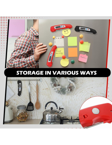 Termómetro Digital de Carne Plegable Hoteam 6 Piezas Impermeable