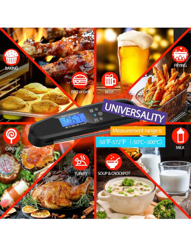 Termómetro Digital de Carne POWLAKENXS 20,32 cm Preciso