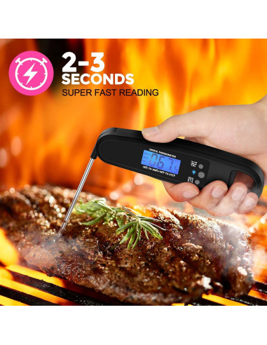 Termómetro Digital de Carne POWLAKENXS 20,32 cm Preciso