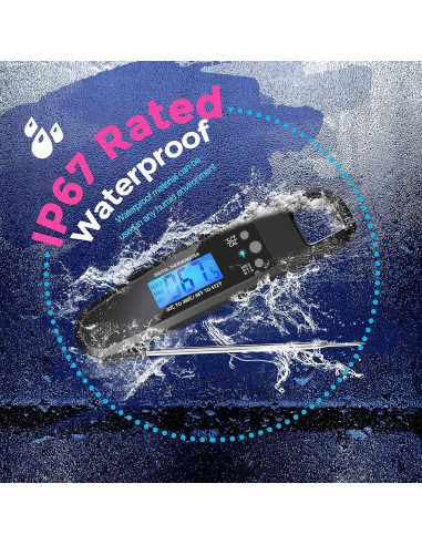 Termómetro Digital de Carne POWLAKENXS 20,32 cm Preciso