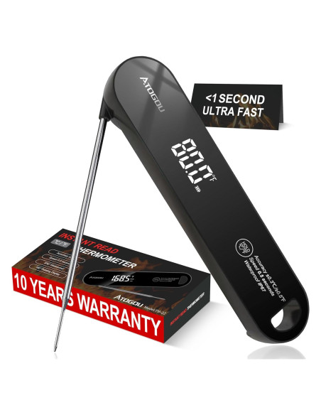 Termómetro de Alimentos Atogou TH-22 Negro IPX7 Preciso