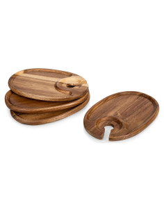 Set de Platos de Aperitivos de Vino Picnic Time 4 Piezas