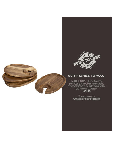 Set de Platos de Aperitivos de Vino Picnic Time 4 Piezas