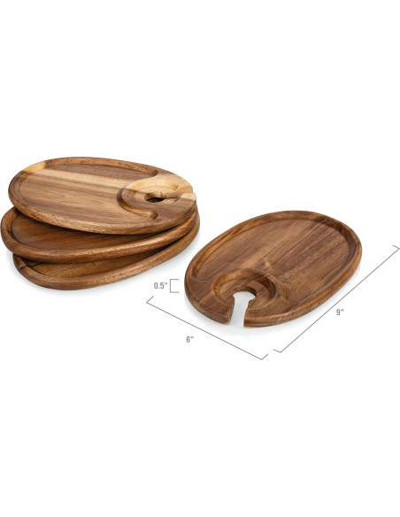 Set de Platos de Aperitivos de Vino Picnic Time 4 Piezas