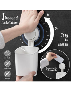 Soporte de Cepillo de Dientes LEVERLOC 2 Paquetes Montaje Succión 2