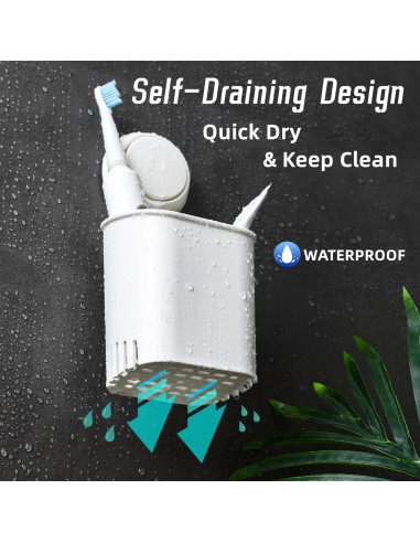 Soporte de Cepillo de Dientes LEVERLOC 2 Paquetes Montaje Succión