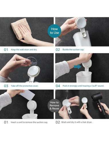 Soporte de Cepillo de Dientes LEVERLOC 2 Paquetes Montaje Succión