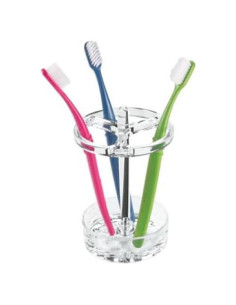 Soporte para Cepillos de Dientes iDesign Eva Transparente 3 Ranuras