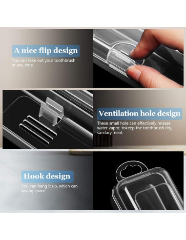 Estuche de Cepillo de Dientes Patelai 2 Piezas Viaje 20x4.7cm