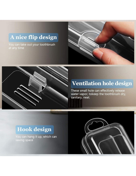 Estuche de Cepillo de Dientes Patelai 2 Piezas Viaje 20x4.7cm