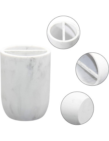 Soporte Organizador de Cepillos de Dientes Cerpourt Blanco Mármol