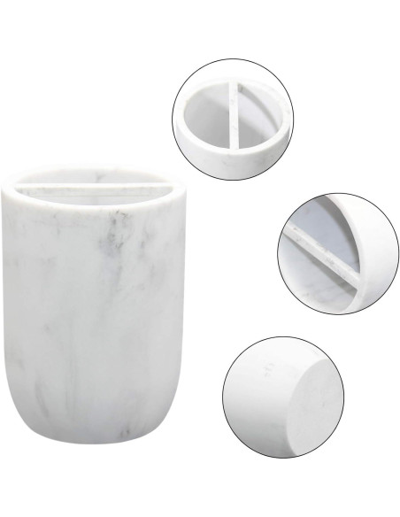 Soporte Organizador de Cepillos de Dientes Cerpourt Blanco Mármol