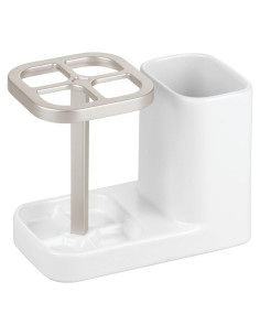 Soporte de Cepillos de Dientes iDesign Sedona Cerámica Blanco