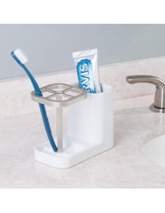 Soporte de Cepillos de Dientes iDesign Sedona Cerámica Blanco 2