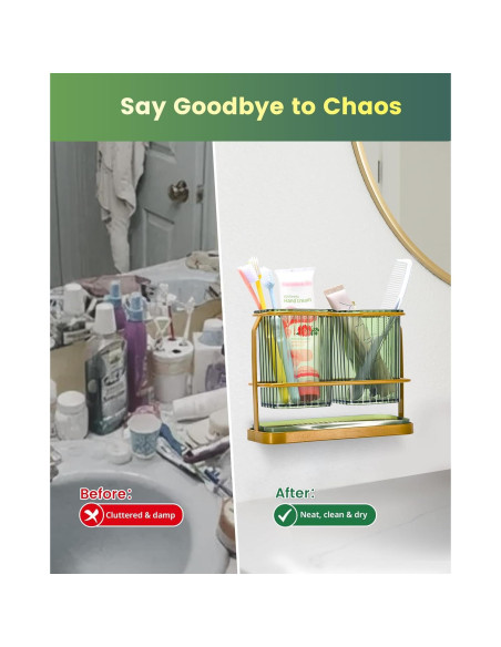 Soporte de Cepillos de Dientes KONE Verde 2 Tazas Montado Pared