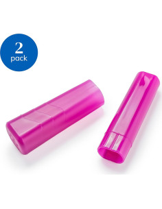 Soporte de Cepillo de Dientes de Viaje Miamica Rosa y Plata - 2 Piezas 2