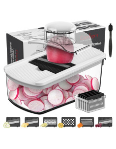 Cortador de Verduras Mandolina Cambom 10 Cuchillas 2L Blanco