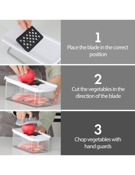 Cortador de Verduras Mandolina Cambom 10 Cuchillas 2L Blanco