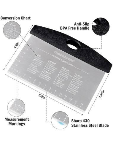 Cortador de masa Ourokhome de acero inoxidable 15x12 cm