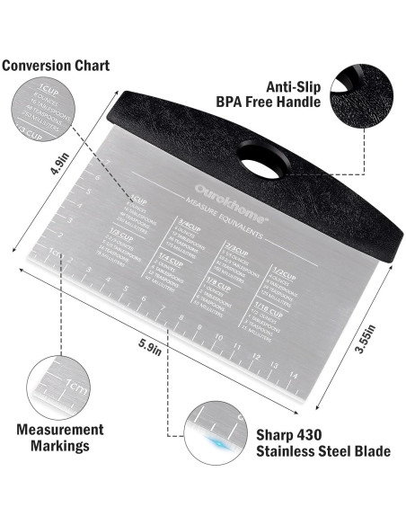 Cortador de masa Ourokhome de acero inoxidable 15x12 cm