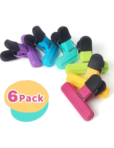 Clips para Bolsas Tamaki 6 Piezas 7,62 x 6,35 cm Color Variado
