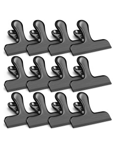 Clips de Acero Inoxidable VNDUEEY 12 Piezas 7.62 cm Negro