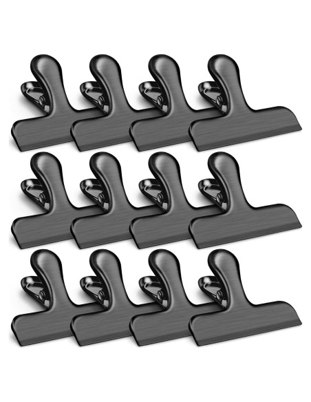 Clips de Acero Inoxidable VNDUEEY 12 Piezas 7.62 cm Negro