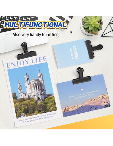 Clips de Acero Inoxidable VNDUEEY 12 Piezas 7.62 cm Negro