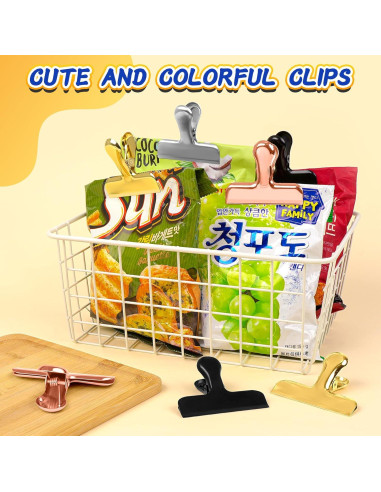 Clips de Acero Inoxidable VNDUEEY 12 Piezas 7.62 cm Negro