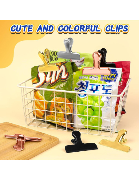 Clips de Acero Inoxidable VNDUEEY 12 Piezas 7.62 cm Negro