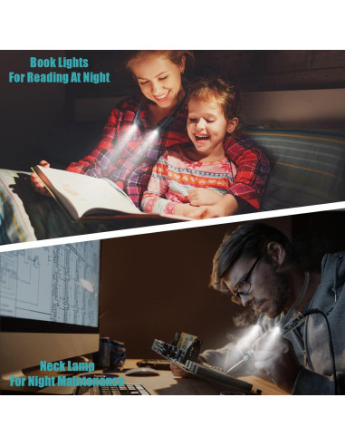 Luz de Lectura LED AIOLEKUP para el Cuello, 3 Colores, Recargable