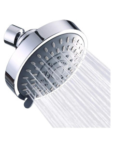 Cabezal de Ducha Fijo Aisoso 10,41 cm Alta Presión 5 Modos