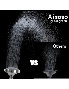 Cabezal de Ducha Fijo Aisoso 10,41 cm Alta Presión 5 Modos 2