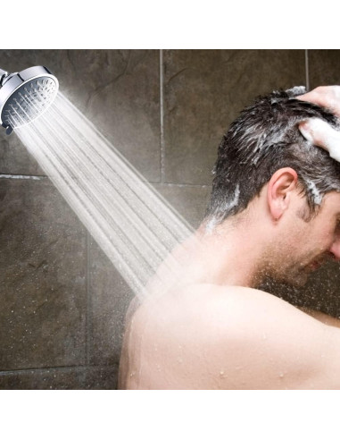 Cabezal de Ducha Fijo Aisoso 10,41 cm Alta Presión 5 Modos