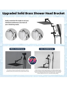 Cabezal de Ducha Hibbent 10'' Cuadrado Metal Negro Mate 2