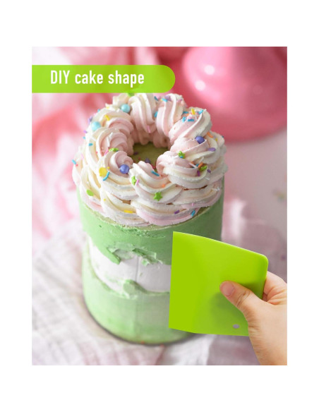 Raspador de Masa YUNDUOJIA 2PCS Plástico Flexible 13.2x9.3cm