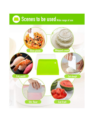 Raspador de Masa YUNDUOJIA 2PCS Plástico Flexible 13.2x9.3cm