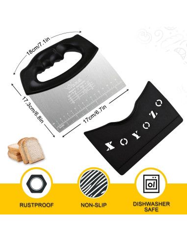 Cortador de masa XoYoZo 17 cm acero inoxidable con tapa