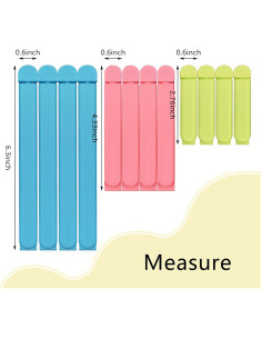 Set de 12 Clips de Bolsa Coloridos YOLCAR - 3 Tamaños 2