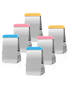 Clips de Bolsa de Comida BURLIHOME, 6 Piezas de Acero Inoxidable