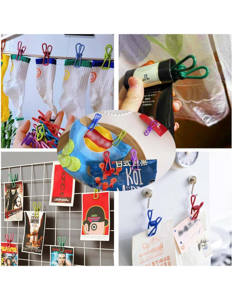 30 Clips de Metal Coloreados Tecbeauty para Ropa y Bolsas