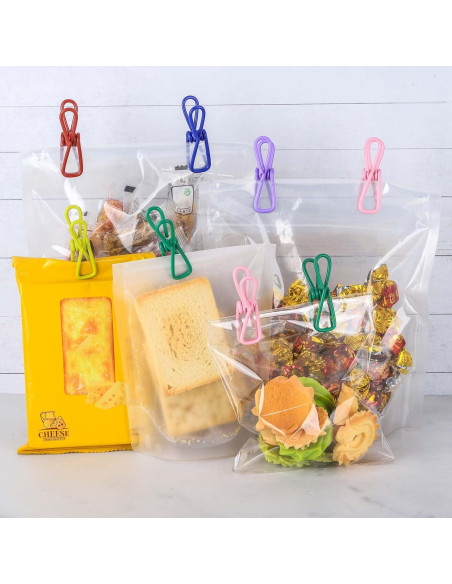 30 Clips de Metal Coloreados Tecbeauty para Ropa y Bolsas