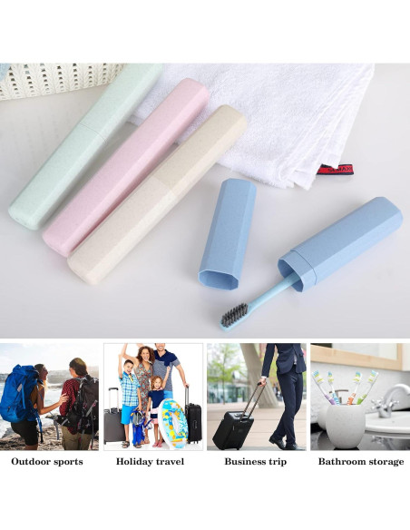 Estuche de Cepillo de Dientes Hooqict 4 Piezas Viaje