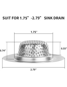 Filtro de Drenaje Ohtomber 2PCS Acero Inoxidable 7.07 cm 2