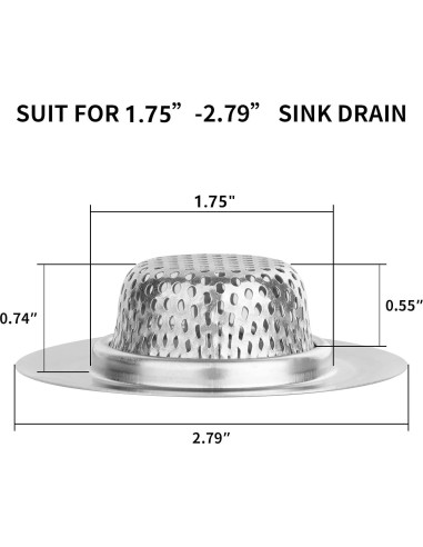 Filtro de Drenaje Ohtomber 2PCS Acero Inoxidable 7.07 cm