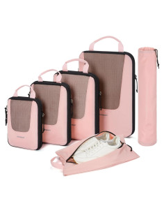 Cubos de Empaque BAGSMART 6 Set Rosa Bebé para Viajes