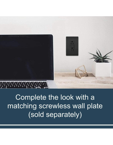 Tomacorriente Dúplex Legrand Radiant 15A con Cargador USB 3.1A Negro