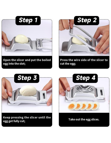 Cortador de Huevos y Frutas KABUDA - 2 Paquetes, Acero Inoxidable